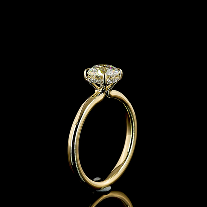 1.13 CTTW Round Lab Grown Diamond Hidden Halo Ring Sz. 6.5 (D Color and VS1 Clarity)