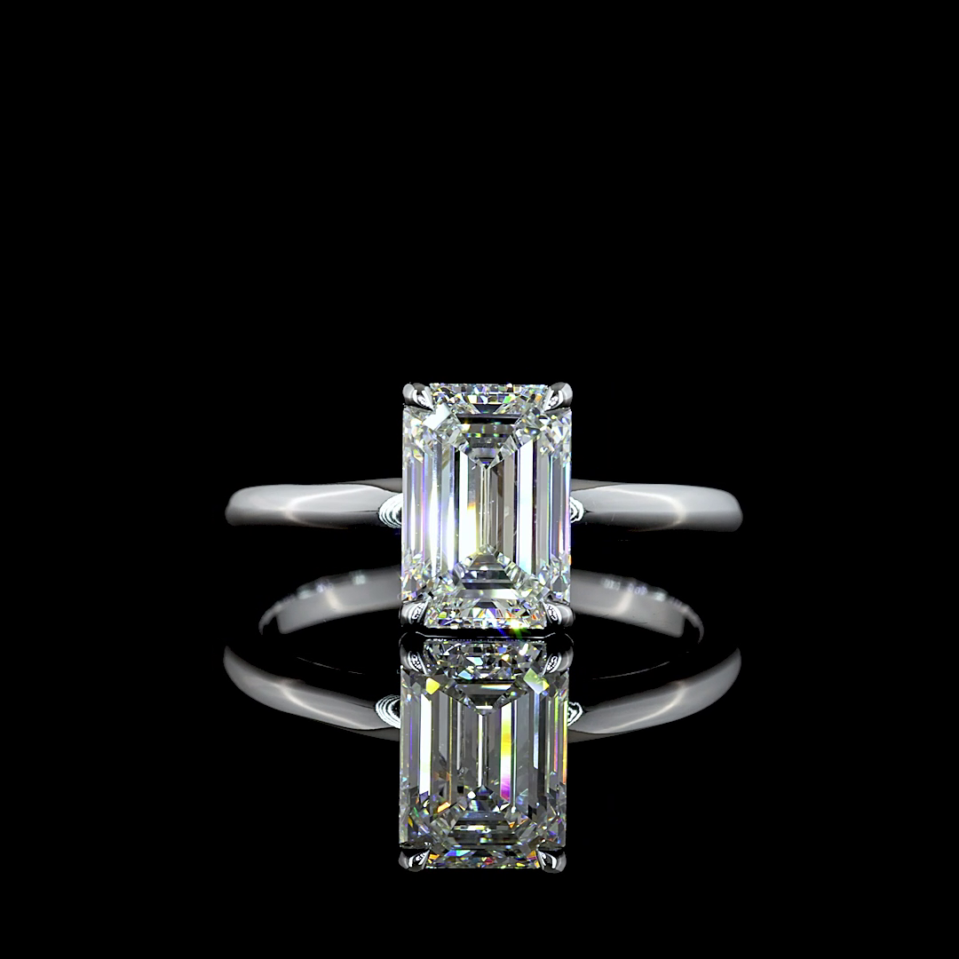 2.04 CT Emerald Lab Grown Diamond Solitaire Ring Sz. 6.5