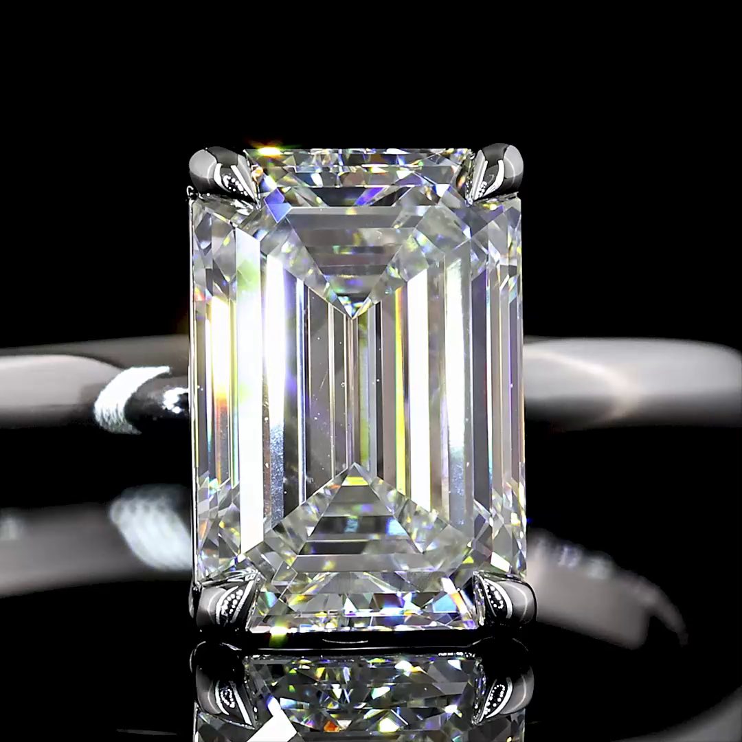 2.04 CT Emerald Lab Grown Diamond Solitaire Ring Sz. 6.5