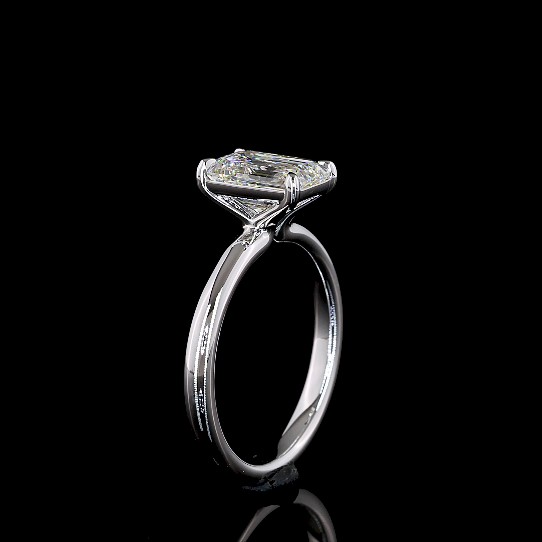 2.04 CT Emerald Lab Grown Diamond Solitaire Ring Sz. 6.5