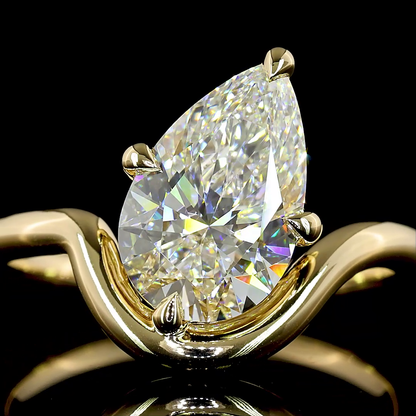 2.12 CT Pear Lab Grown Diamond Special Ring Sz. 6.5 (E Color and VVS2 Clarity)