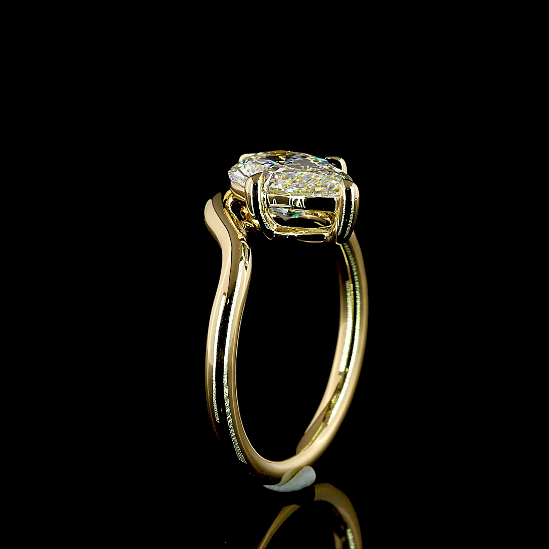 2.12 CT Pear Lab Grown Diamond Special Ring Sz. 6.5 (E Color and VVS2 Clarity)