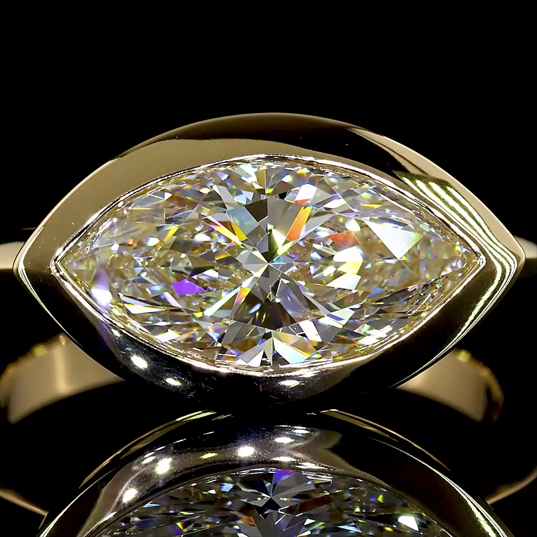 2.53 CT Marquise Lab Diamond Solitaire Ring (E Color and VVS2 Clarity)