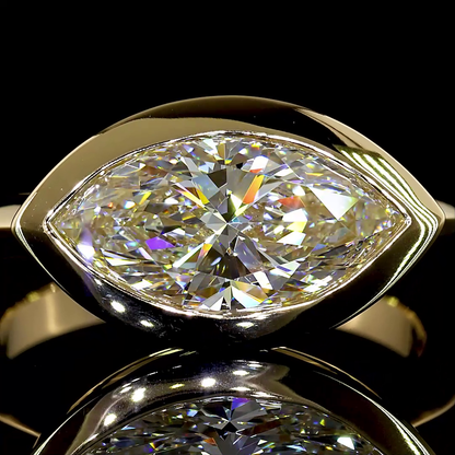 2.53 CT Marquise Lab Diamond Solitaire Ring (E Color and VVS2 Clarity)
