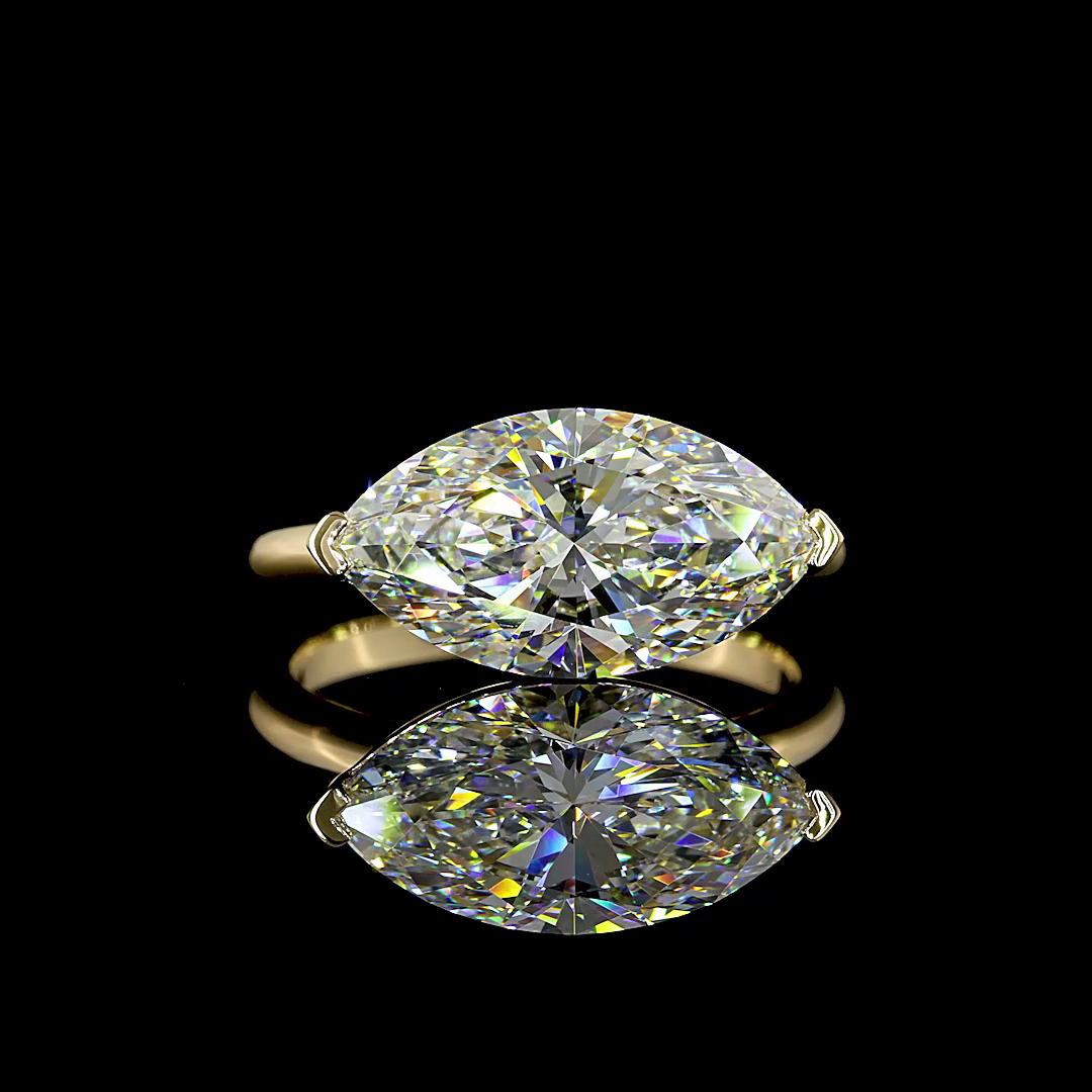 4.04 CT Marquise Lab Grown Diamond Solitaire Ring Sz. 6.5 (E Color and VVS2 Clarity)