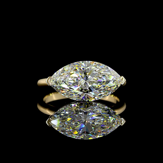 4.04 CT Marquise Lab Grown Diamond Solitaire Ring Sz. 6.5 (E Color and VVS2 Clarity)