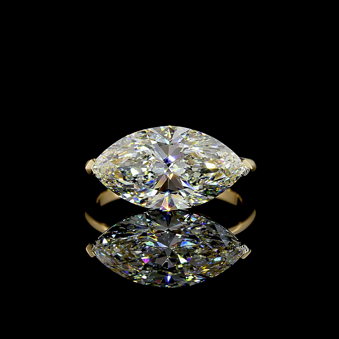 5.00 CT Marquise Lab Grown Diamond Solitaire Ring Sz. 6.5 (F Color and VVS2 Clarity)