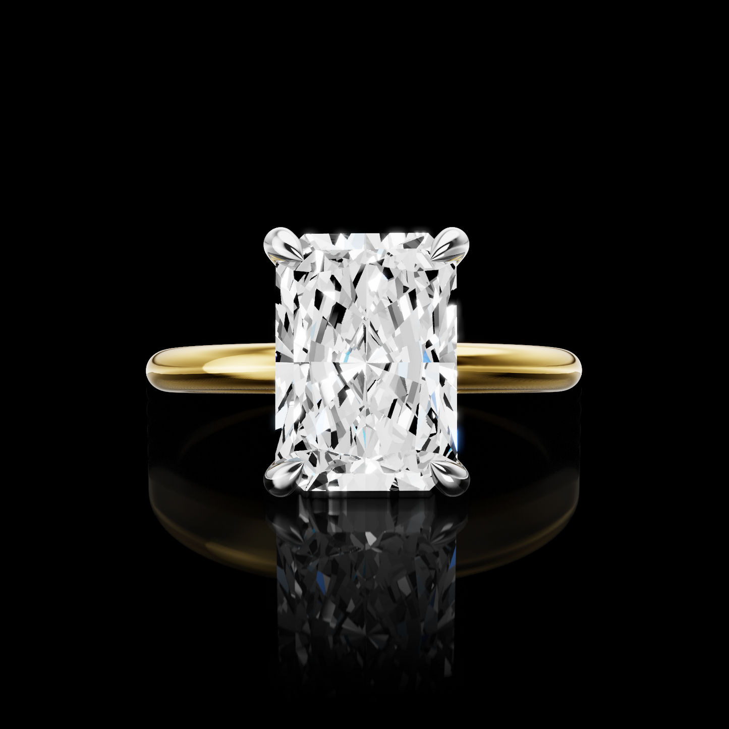 3.25 CTTW Emerald Lab Grown Diamond Hidden Halo Ring Sz. 6.5 (E Color and VVS2 Clarity)