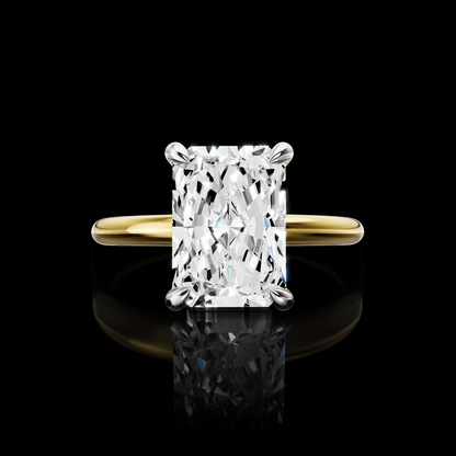 3.25 CTTW Emerald Lab Grown Diamond Hidden Halo Ring Sz. 6.5 (E Color and VVS2 Clarity)