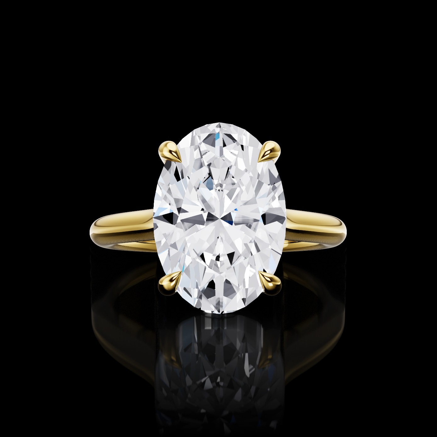 3.63 CTTW Oval Lab Grown Diamond Hidden Halo Ring Sz. 5.5 (E Color and VVS2 Clarity)