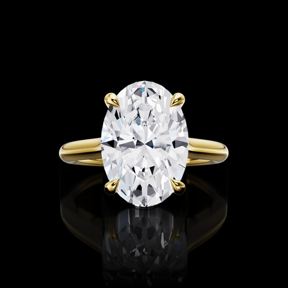 3.63 CTTW Oval Lab Grown Diamond Hidden Halo Ring Sz. 5.5 (E Color and VVS2 Clarity)
