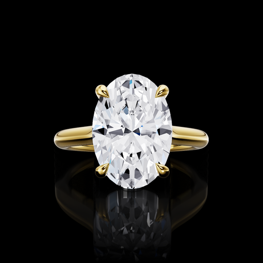 2.95 CTTW Oval Lab Grown Diamond Hidden Halo Ring Sz. 5.5 (E Color and VVS2 Clarity)