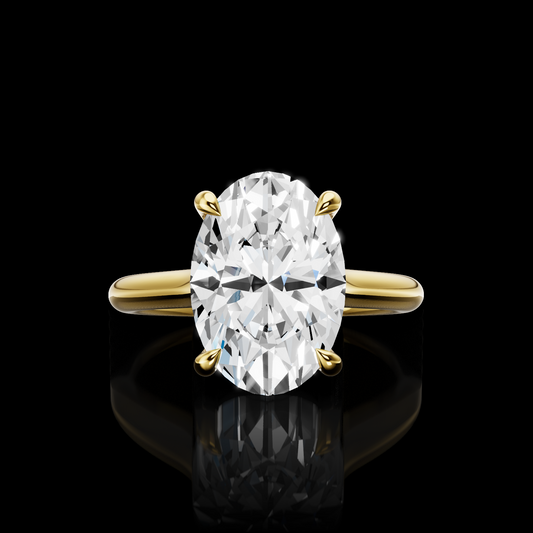 3.67 CTTW Oval Lab Grown Diamond Hidden Halo Ring Sz. 5.5 (E Color and VVS2 Clarity)