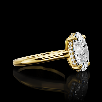 3.67 CTTW Oval Lab Grown Diamond Hidden Halo Ring Sz. 5.5 (E Color and VVS2 Clarity)