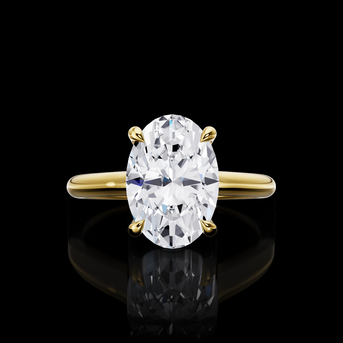 2.97 CTTW Oval Lab Grown Diamond Hidden Halo Ring Sz. 6.5 (E Color and VVS2 Clarity)