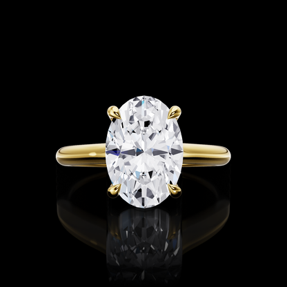 2.97 CTTW Oval Lab Grown Diamond Hidden Halo Ring Sz. 6.5 (E Color and VVS2 Clarity)