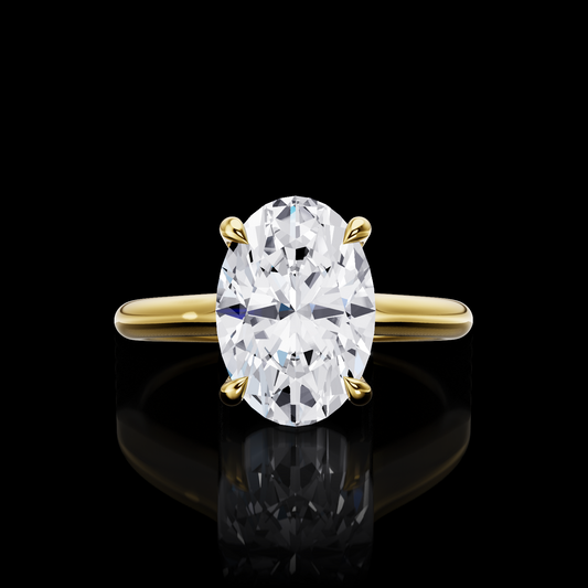 2.97 CTTW Oval Lab Grown Diamond Hidden Halo Ring Sz. 6.5 (E Color and VVS2 Clarity)