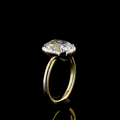 3.54 CT Antique Cushion Lab Diamond Solitaire Ring (E Color and VVS2 Clarity)