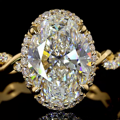 3.55 CTTW Oval Lab Grown Diamond Hidden Halo Ring Sz. 6 (D Color and VS1 Clarity)