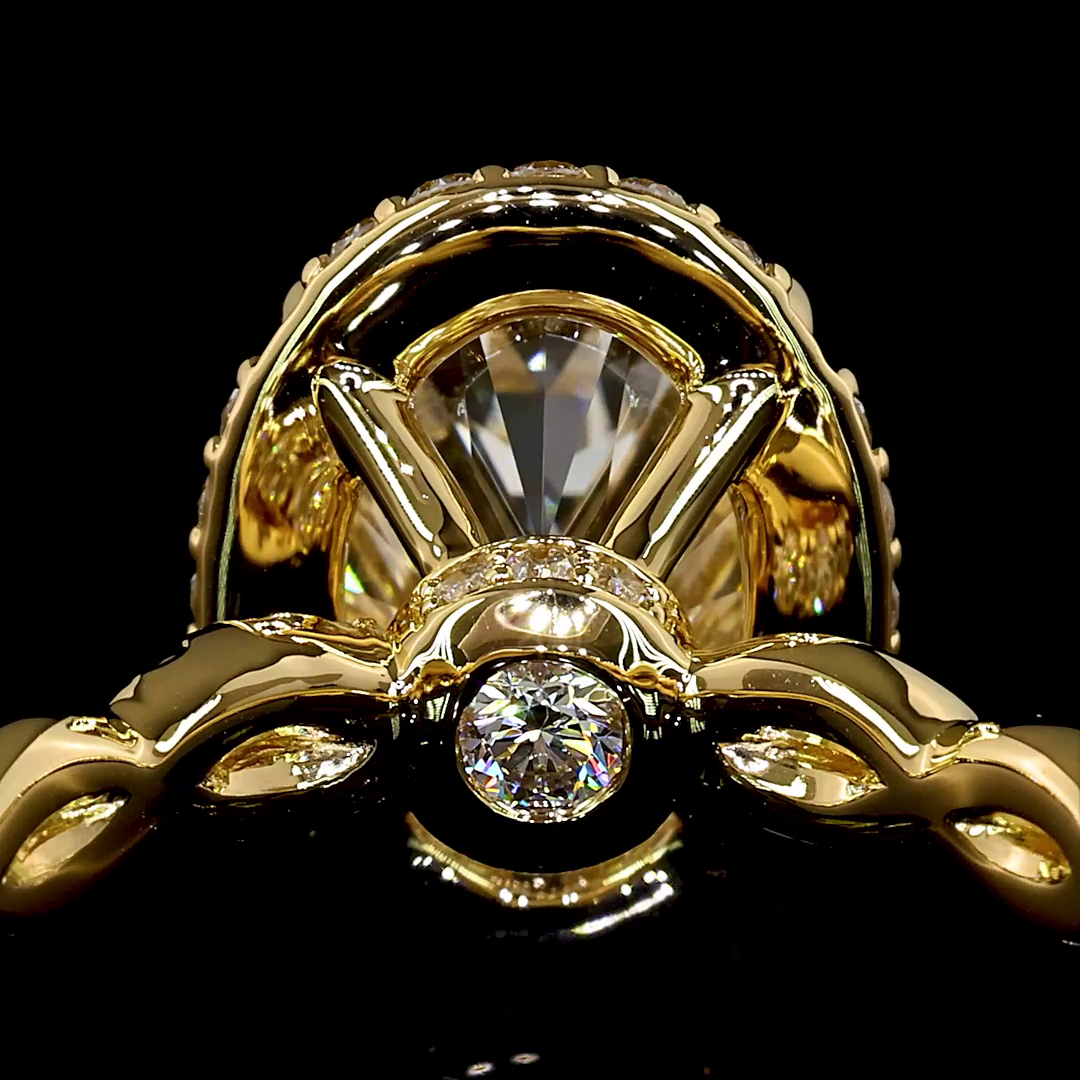3.55 CTTW Oval Lab Grown Diamond Hidden Halo Ring Sz. 6 (D Color and VS1 Clarity)