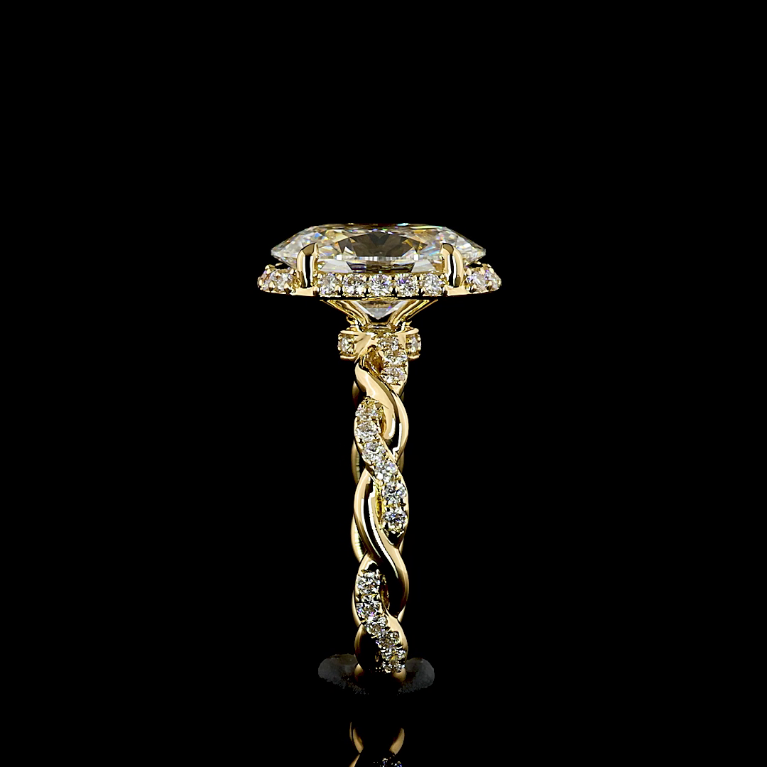 3.55 CTTW Oval Lab Grown Diamond Hidden Halo Ring Sz. 6 (D Color and VS1 Clarity)