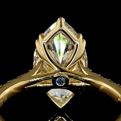 3.68 CTTW Marquise Lab Diamond Hidden Halo Ring (E Color and VVS2 Clarity)