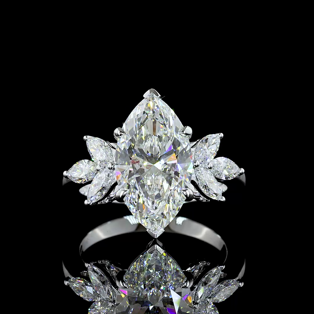 4.91 CTTW Marquise Lab Grown Diamond Special Ring Sz. 6.5 (F Color and VVS2 Clarity)