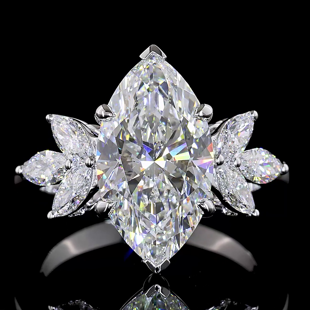4.91 CTTW Marquise Lab Grown Diamond Special Ring Sz. 6.5 (F Color and VVS2 Clarity)