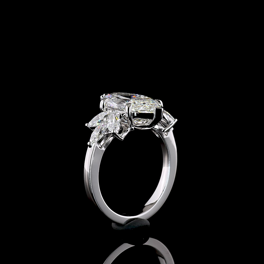 4.91 CTTW Marquise Lab Grown Diamond Special Ring Sz. 6.5 (F Color and VVS2 Clarity)