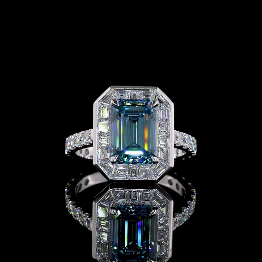 4.49 CTTW MIX Lab Grown Diamond Hidden Halo Ring Sz. 6.5 (FV.BL Color and VS2 Clarity)