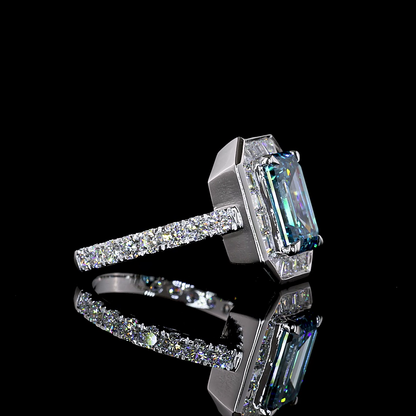 4.49 CTTW MIX Lab Grown Diamond Hidden Halo Ring Sz. 6.5 (FV.BL Color and VS2 Clarity)