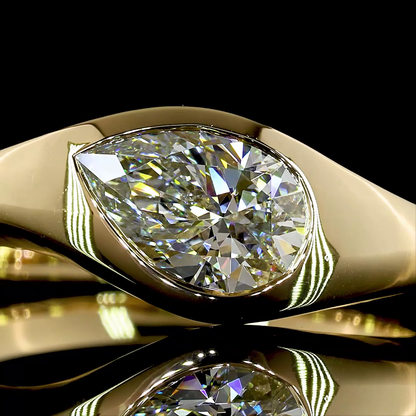 1.03 CT Pear Lab Diamond 3 Stones Ring