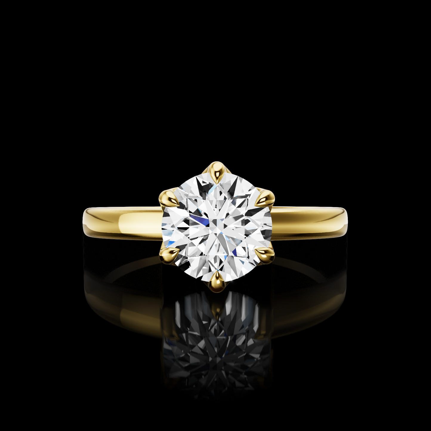 1.44 CT Round Lab Grown Diamond Solitaire Ring Sz. 7.25 (E Color and VVS2 Clarity)