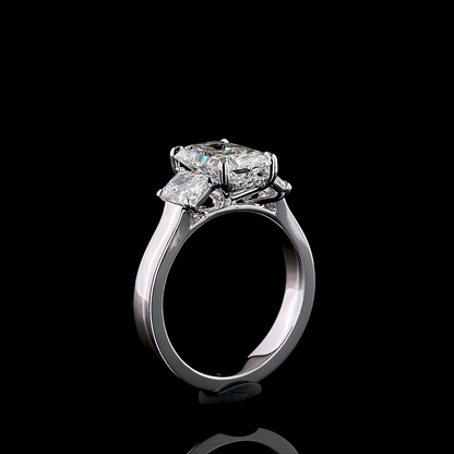 3.72 CTTW Radiant Lab Grown Diamond Hidden Halo Ring Sz. 6.5 (D Color and VVS2 Clarity)