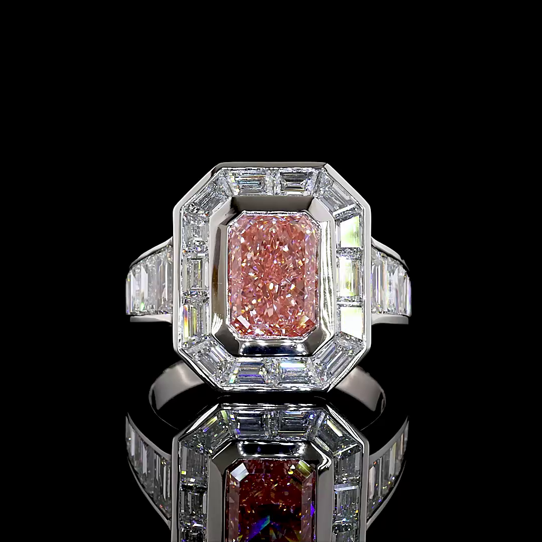 5.66 CTTW Radiant Lab Grown Diamond Halo Ring Sz. 6.5 (FV.P Color and VS1 Clarity)