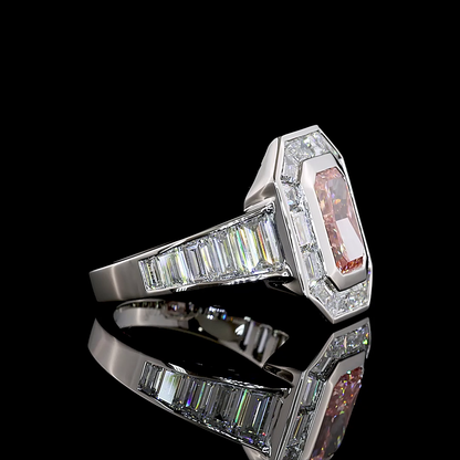 5.66 CTTW Radiant Lab Grown Diamond Halo Ring Sz. 6.5 (FV.P Color and VS1 Clarity)