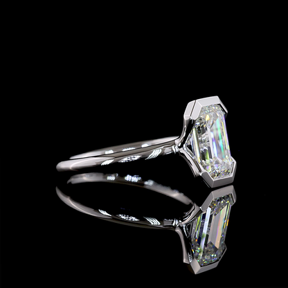 2.66 CT Emerald Lab Diamond Solitaire Ring (F Color and VVS1 Clarity)