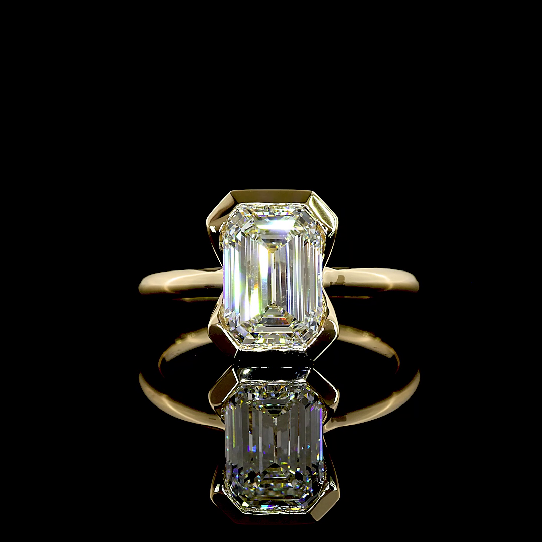 2.70 CT Emerald Lab Grown Diamond Solitaire Ring Sz. 6.5 (F Color and VVS2 Clarity)