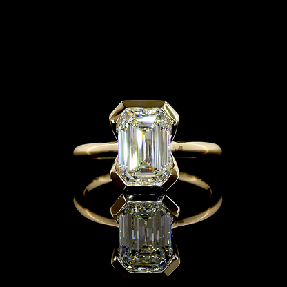 2.70 CT Emerald Lab Grown Diamond Solitaire Ring Sz. 6.5 (F Color and VVS2 Clarity)