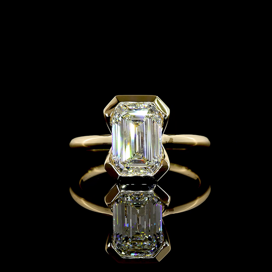 2.70 CT Emerald Lab Grown Diamond Solitaire Ring Sz. 6.5 (F Color and VVS2 Clarity)
