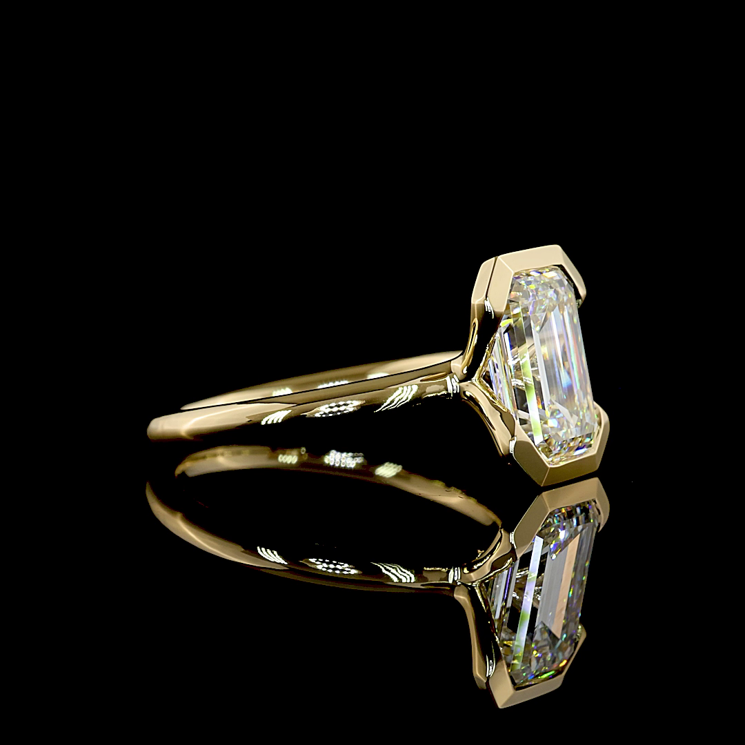 2.70 CT Emerald Lab Grown Diamond Solitaire Ring Sz. 6.5 (F Color and VVS2 Clarity)