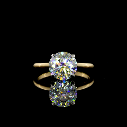 2.63 CTTW Round Lab Grown Diamond Hidden Halo Ring Sz. 6.5 (F Color and VS2 Clarity)