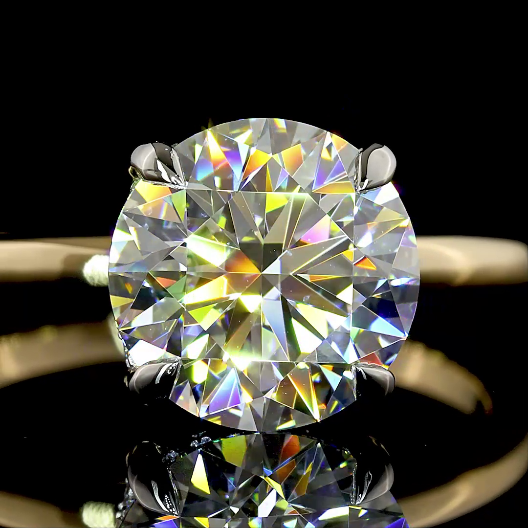 2.63 CTTW Round Lab Grown Diamond Hidden Halo Ring Sz. 6.5 (F Color and VS2 Clarity)