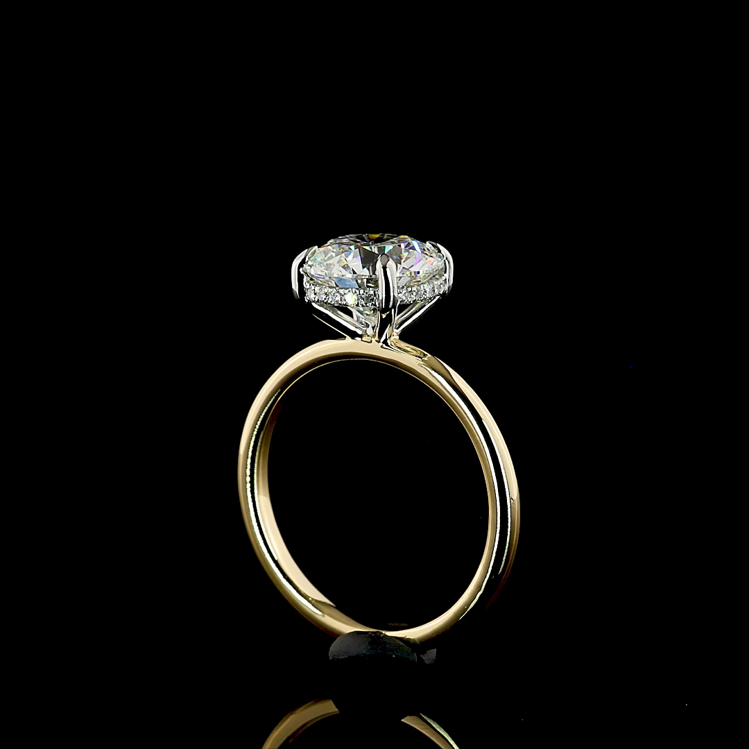 2.63 CTTW Round Lab Grown Diamond Hidden Halo Ring Sz. 6.5 (F Color and VS2 Clarity)