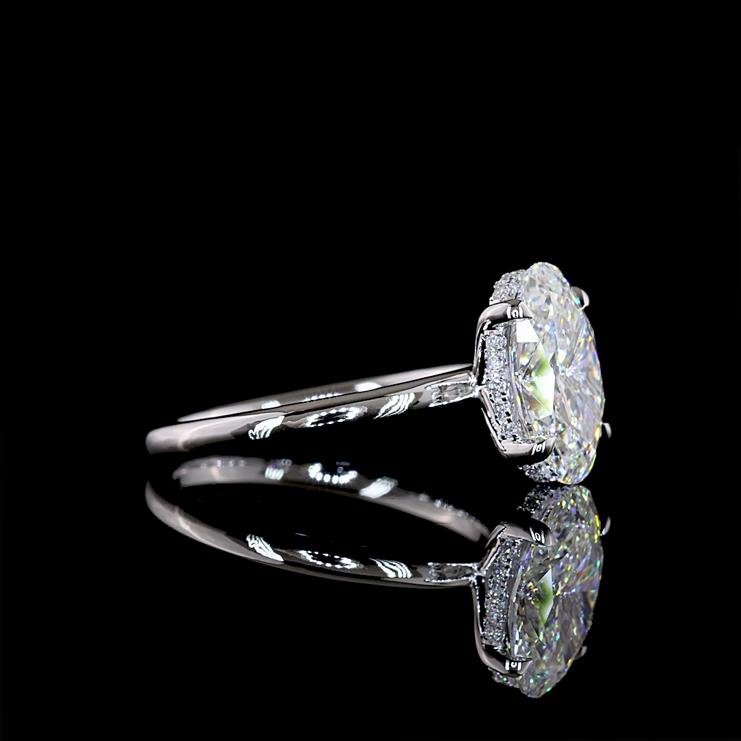 2.73 CTTW Oval Lab Grown Diamond Hidden Halo Ring Sz. 6.5 (D Color and VVS2 Clarity)