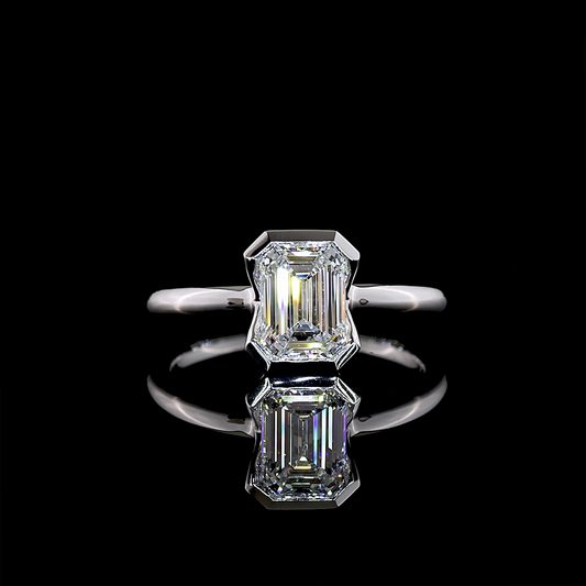 1.22 CT Emerald Lab Grown Diamond Solitaire Ring Sz. 5.5 (D Color and VVS1 Clarity)