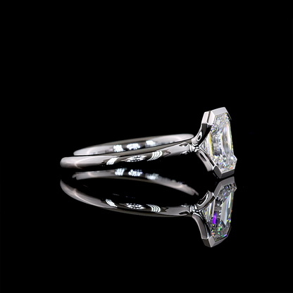 1.22 CT Emerald Lab Grown Diamond Solitaire Ring Sz. 5.5 (D Color and VVS1 Clarity)
