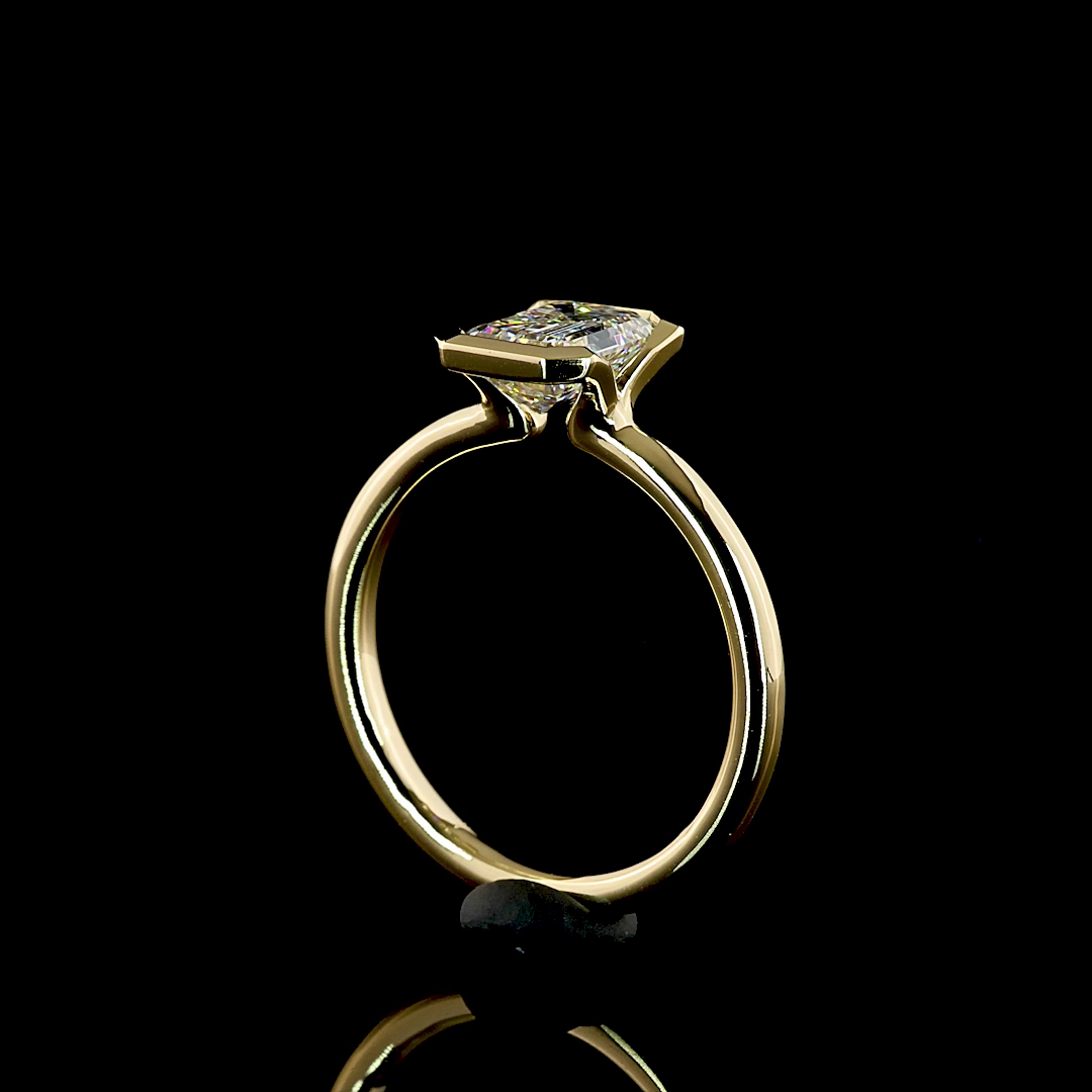1.23 CT Emerald Lab Grown Diamond Solitaire Ring Sz. 5.5 (E Color)