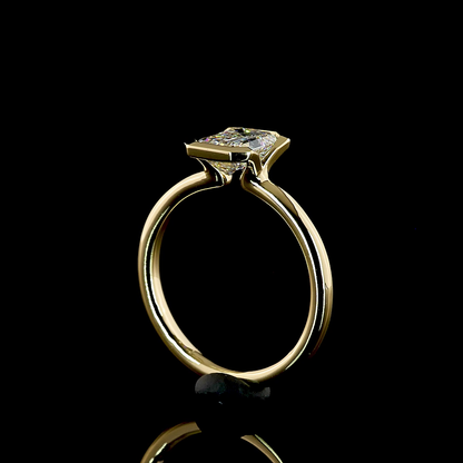 1.23 CT Emerald Lab Grown Diamond Solitaire Ring Sz. 5.5 (E Color)