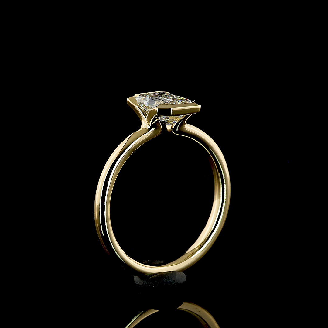 1.23 CT Emerald Lab Grown Diamond Solitaire Ring Sz. 5.5 (E Color)